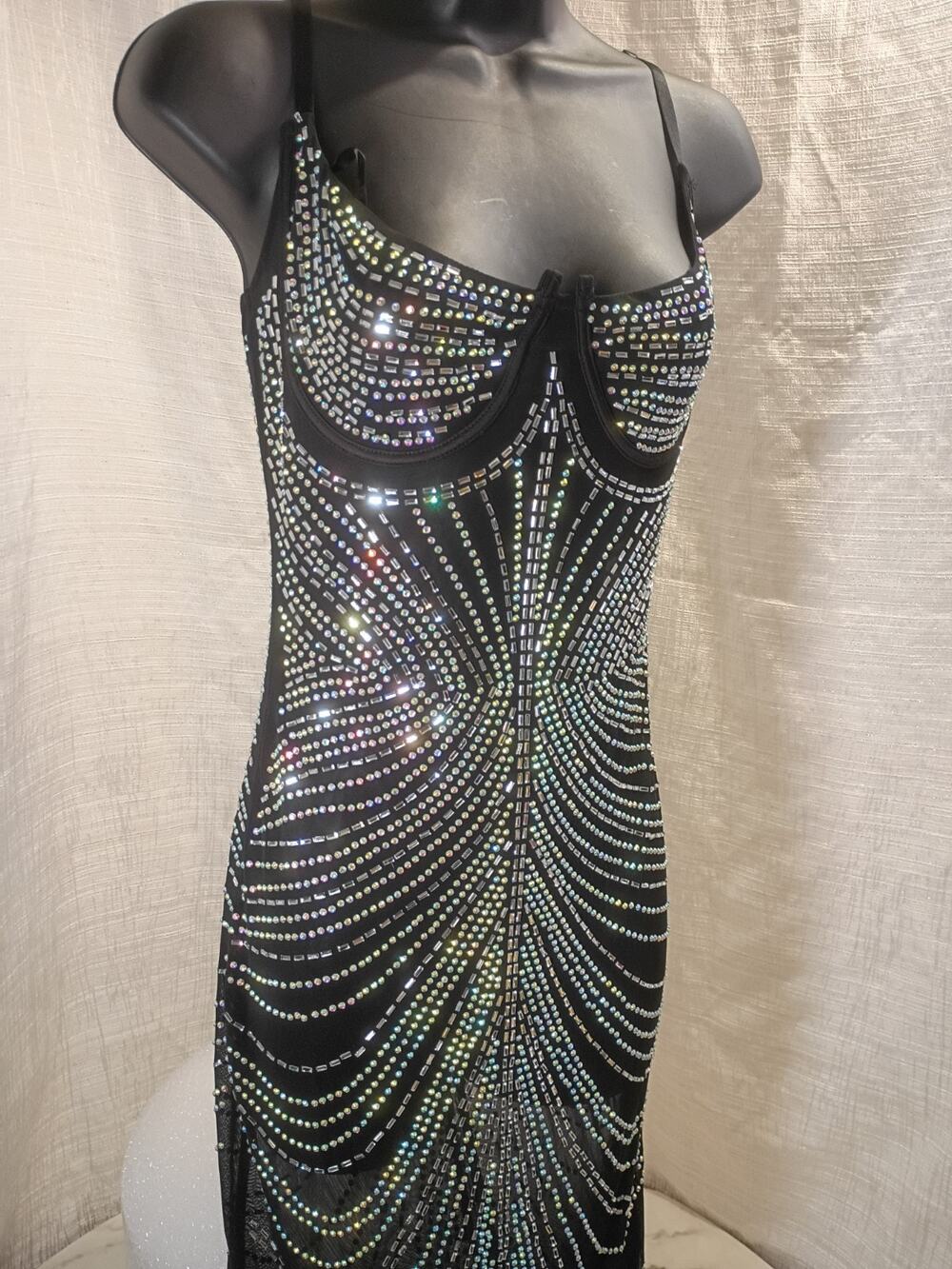 Diana Embellished Gown Black Size S FashionNova NEW